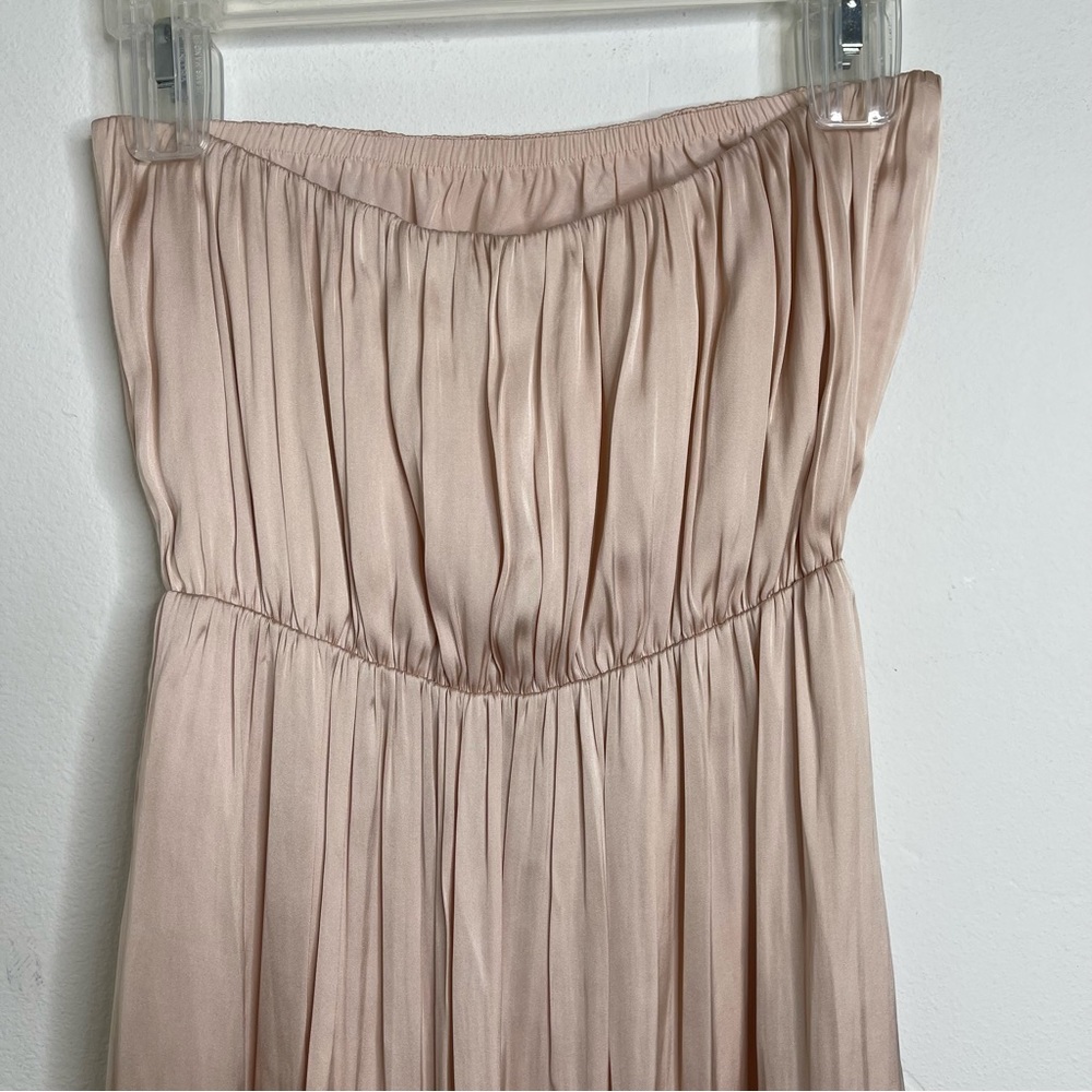 Lovers + Friends Night Lights Strapless Satin Midi Dress Champagne Sz XS Fairy - Picture 12 of 16